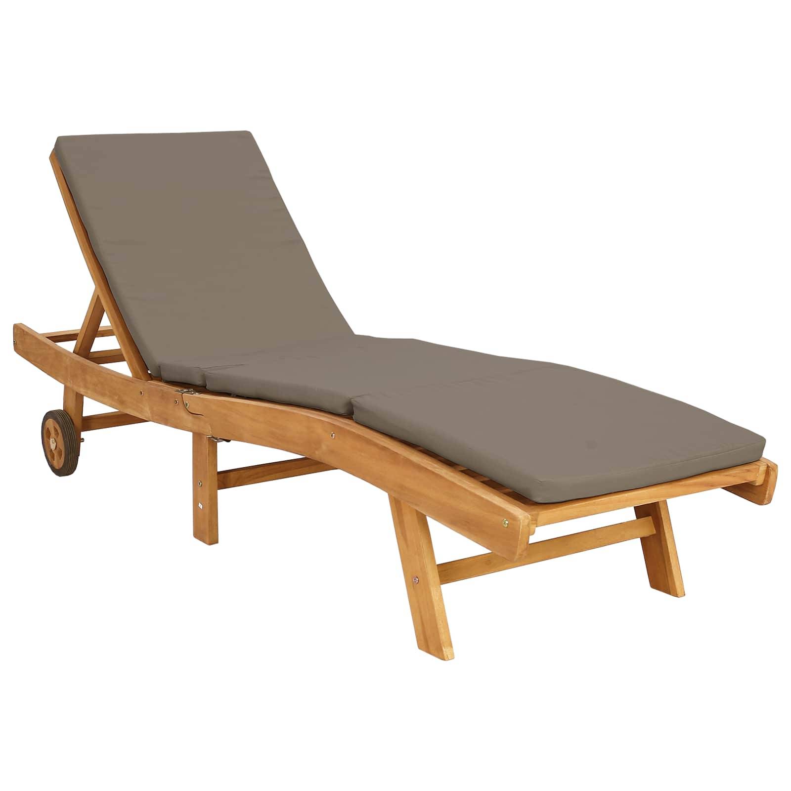 vidaXL Sonnenliege Braun und Taupe Polyester