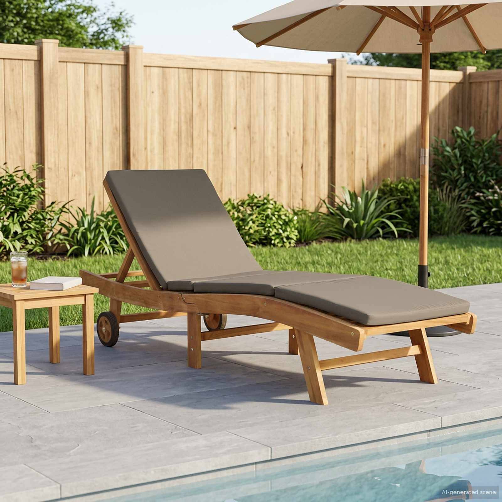 vidaXL Sonnenliege Braun und Taupe Polyester