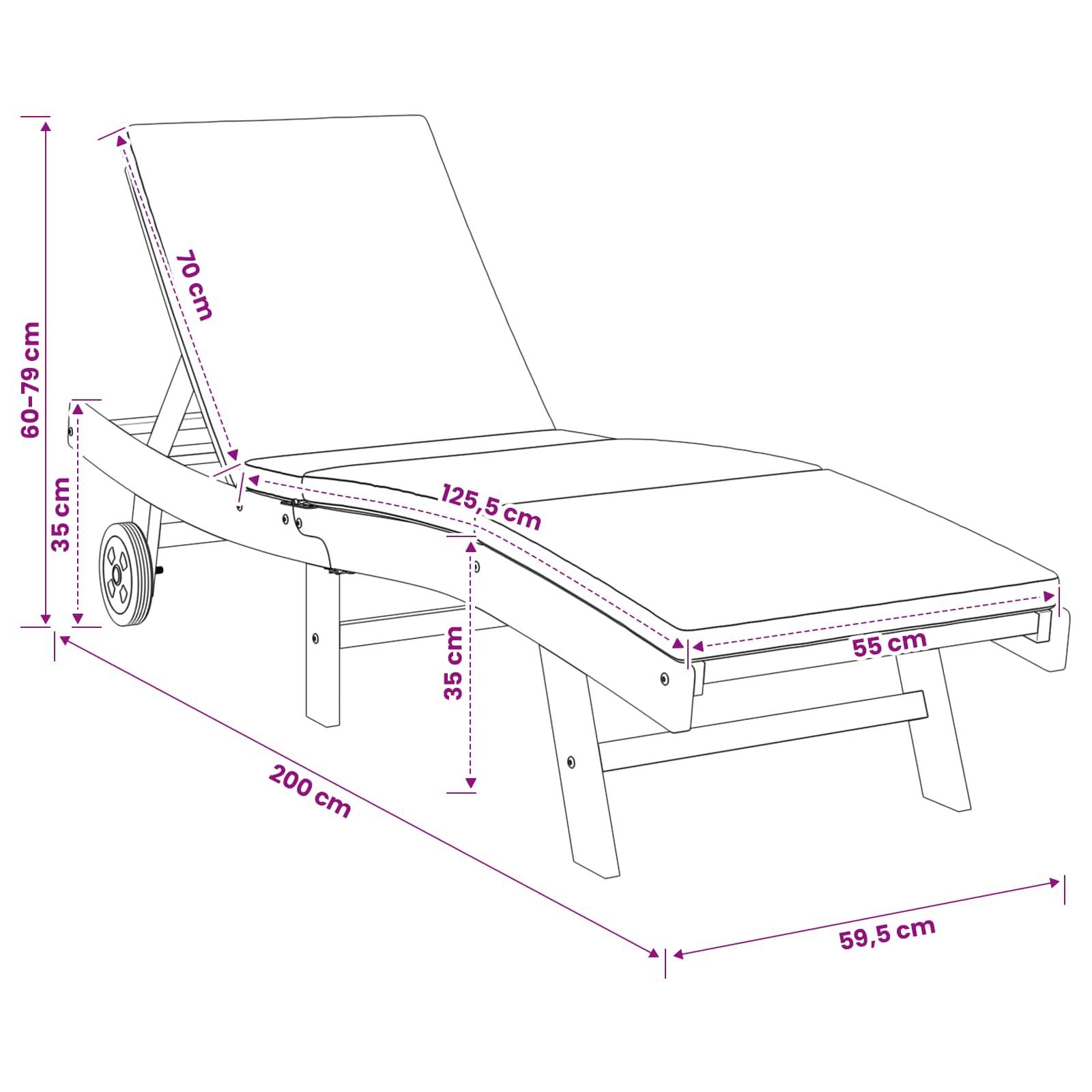 vidaXL Sonnenliege Braun und Taupe Polyester