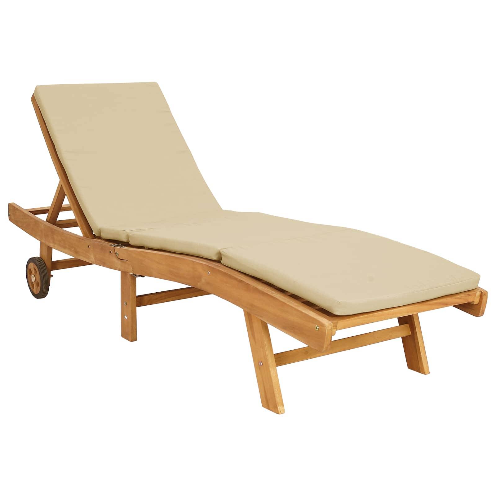 vidaXL Sonnenliege Braun und Beige Polyester