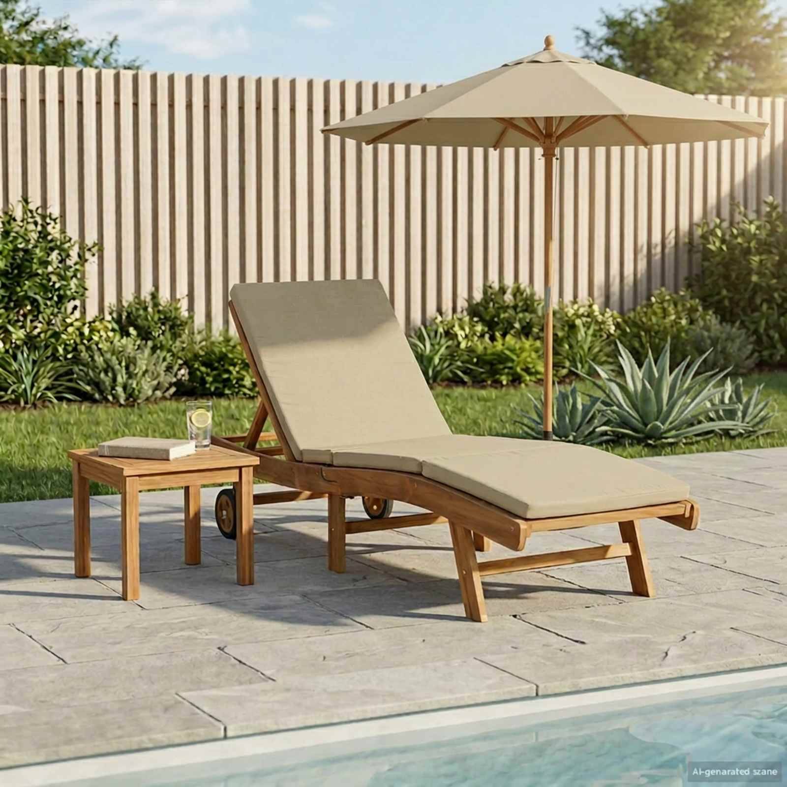 vidaXL Sonnenliege Braun und Beige Polyester