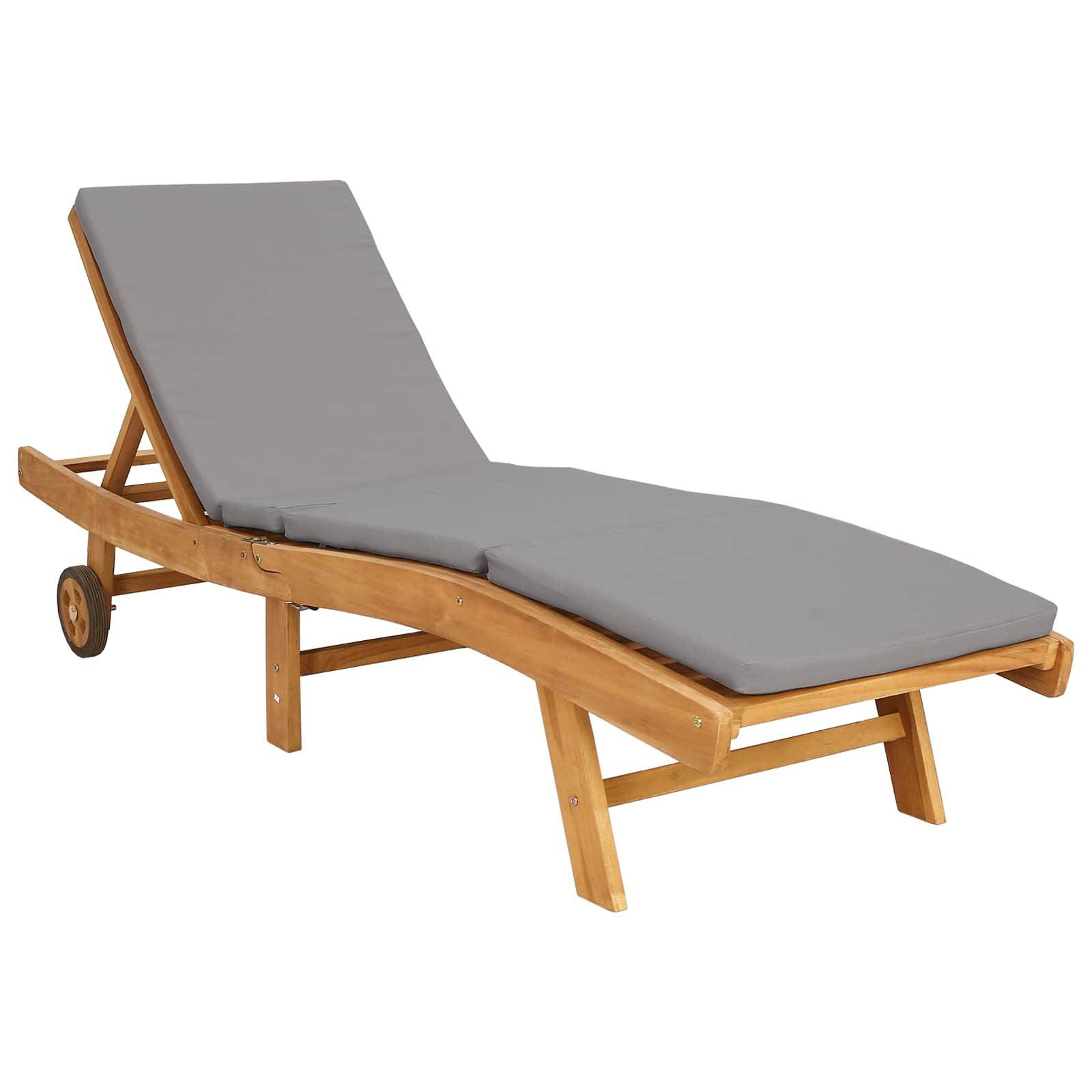 vidaXL Sonnenliege Braun und Hellgrau Polyester