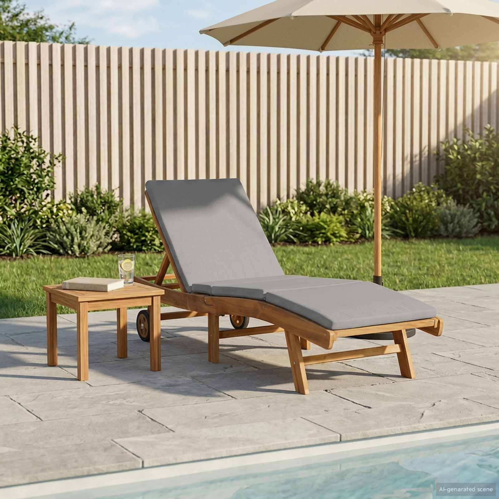 vidaXL Sonnenliege Braun und Hellgrau Polyester