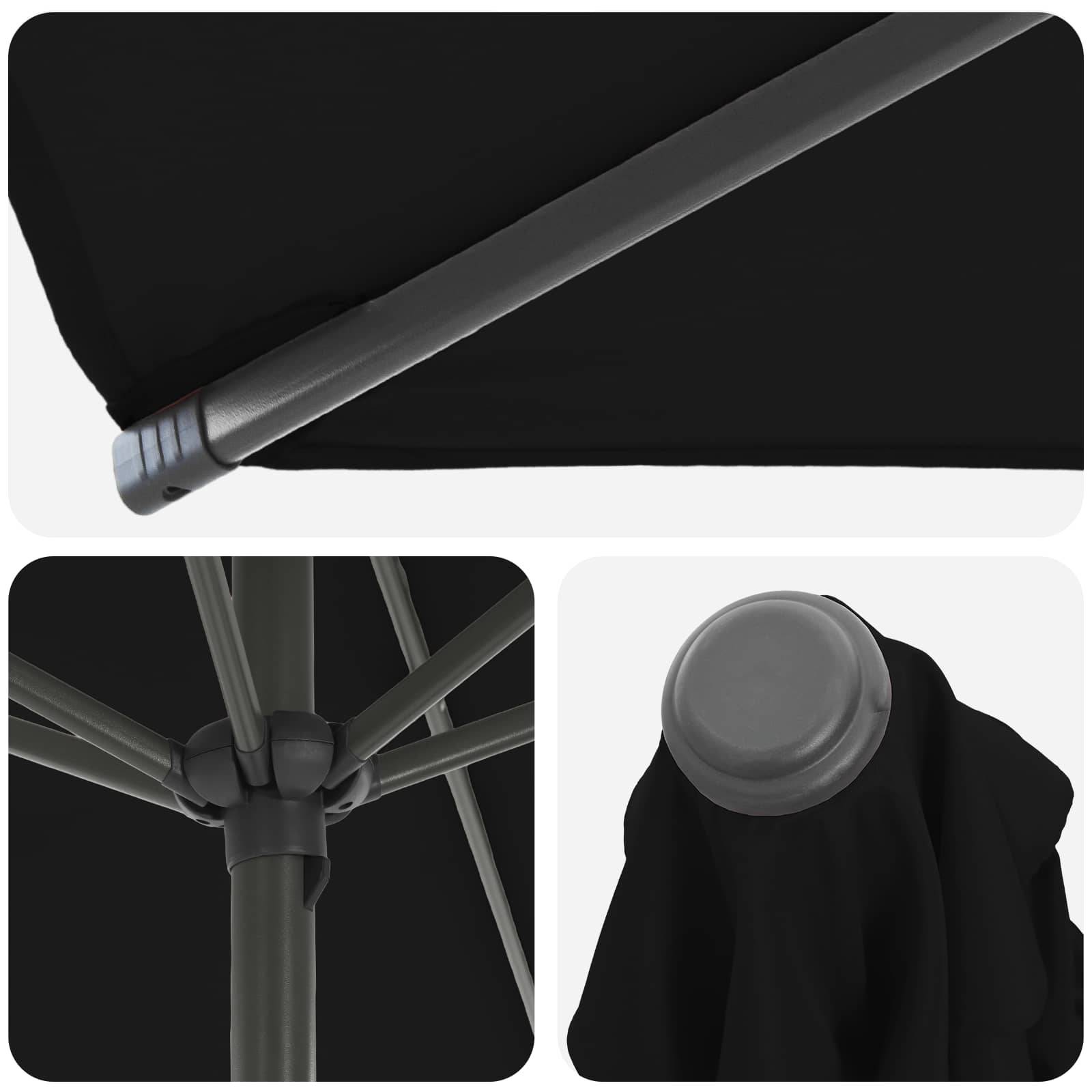 vidaXL Garten-Sonnenschirm 200 x 300 cm Polyester Rechtwinklig Schwarz