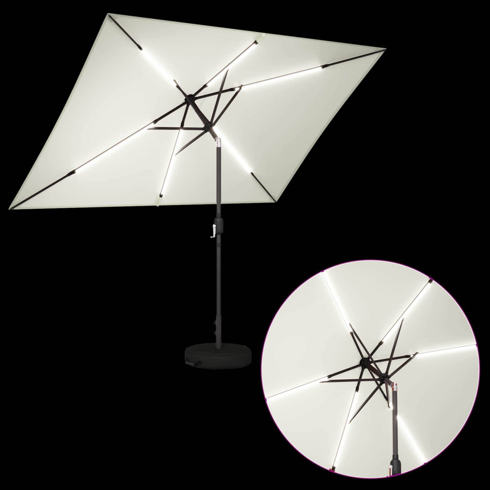 vidaXL Garten Sonnenschirm mit LED-Lichtern 200 x 300 cm Polyester