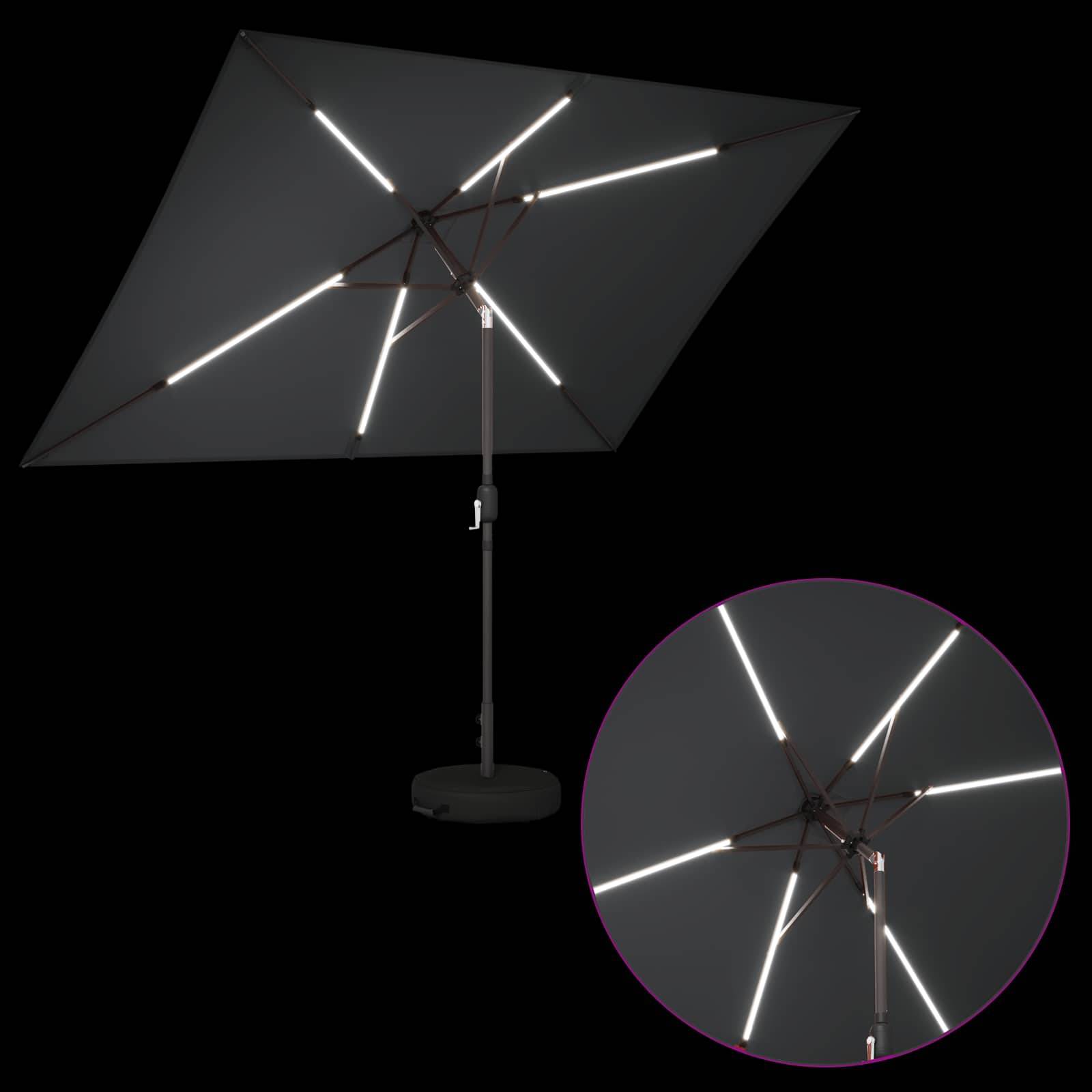 vidaXL Garten Sonnenschirm mit LED-Lichtern 200 x 300 cm Polyester