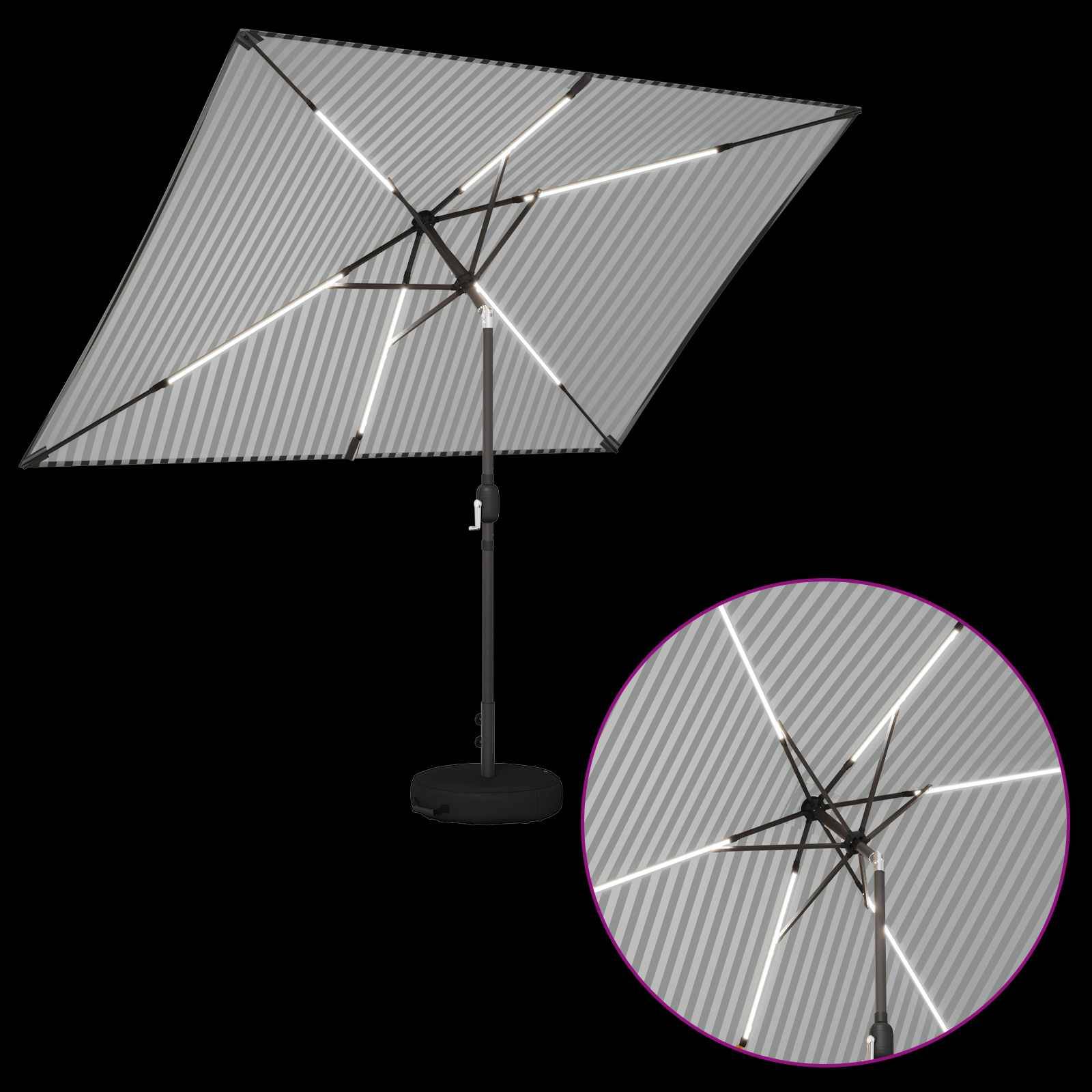 vidaXL Garten Sonnenschirm mit LED-Lichtern 200 x 300 cm Polyester