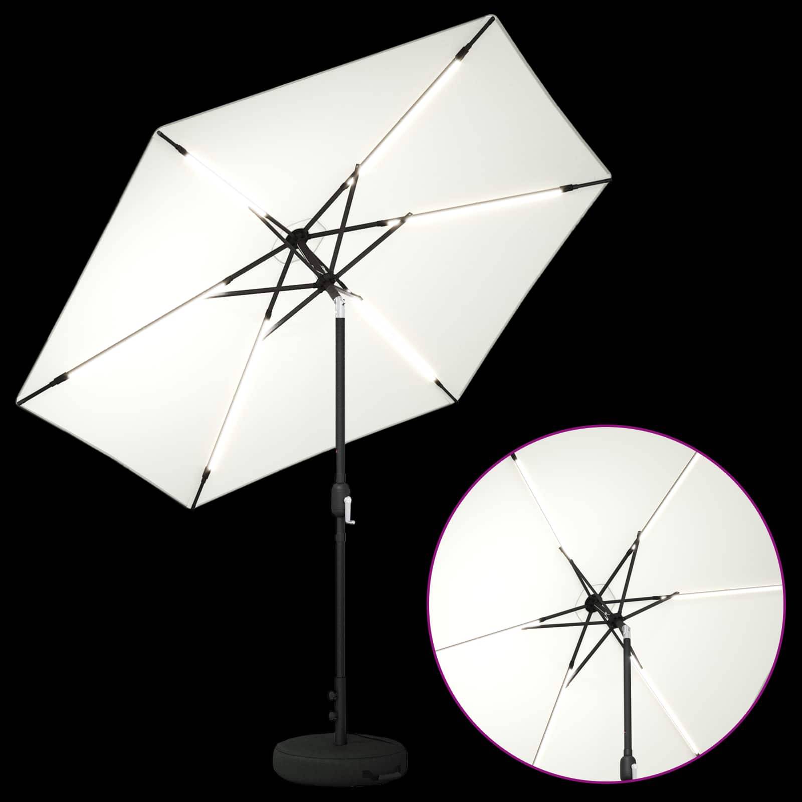 vidaXL Garten Sonnenschirm mit LED-Lichtern 270 x 270 cm Polyester
