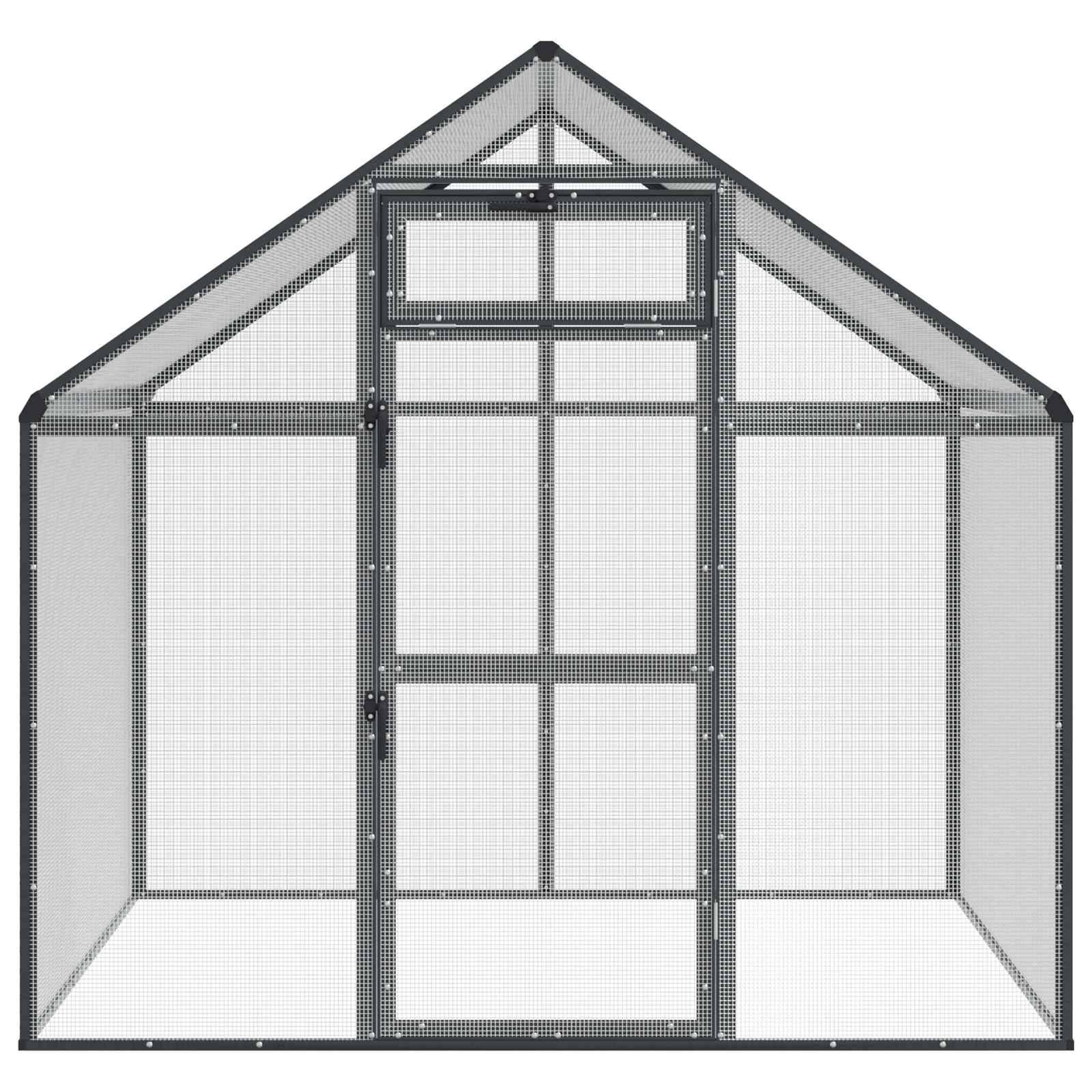 vidaXL Vogelkäfig Anthrazit 181,5 x 110,5 x 173,5 cm