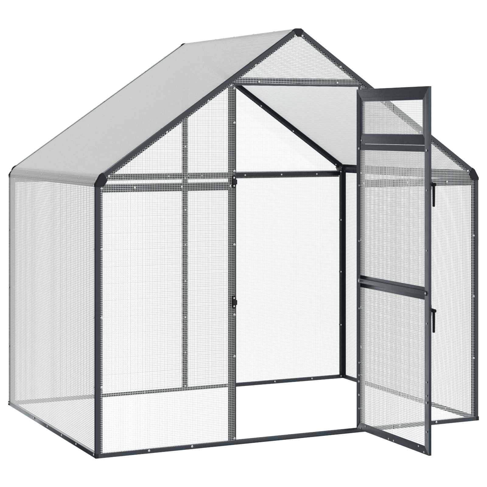 vidaXL Vogelkäfig Anthrazit 181,5 x 110,5 x 173,5 cm