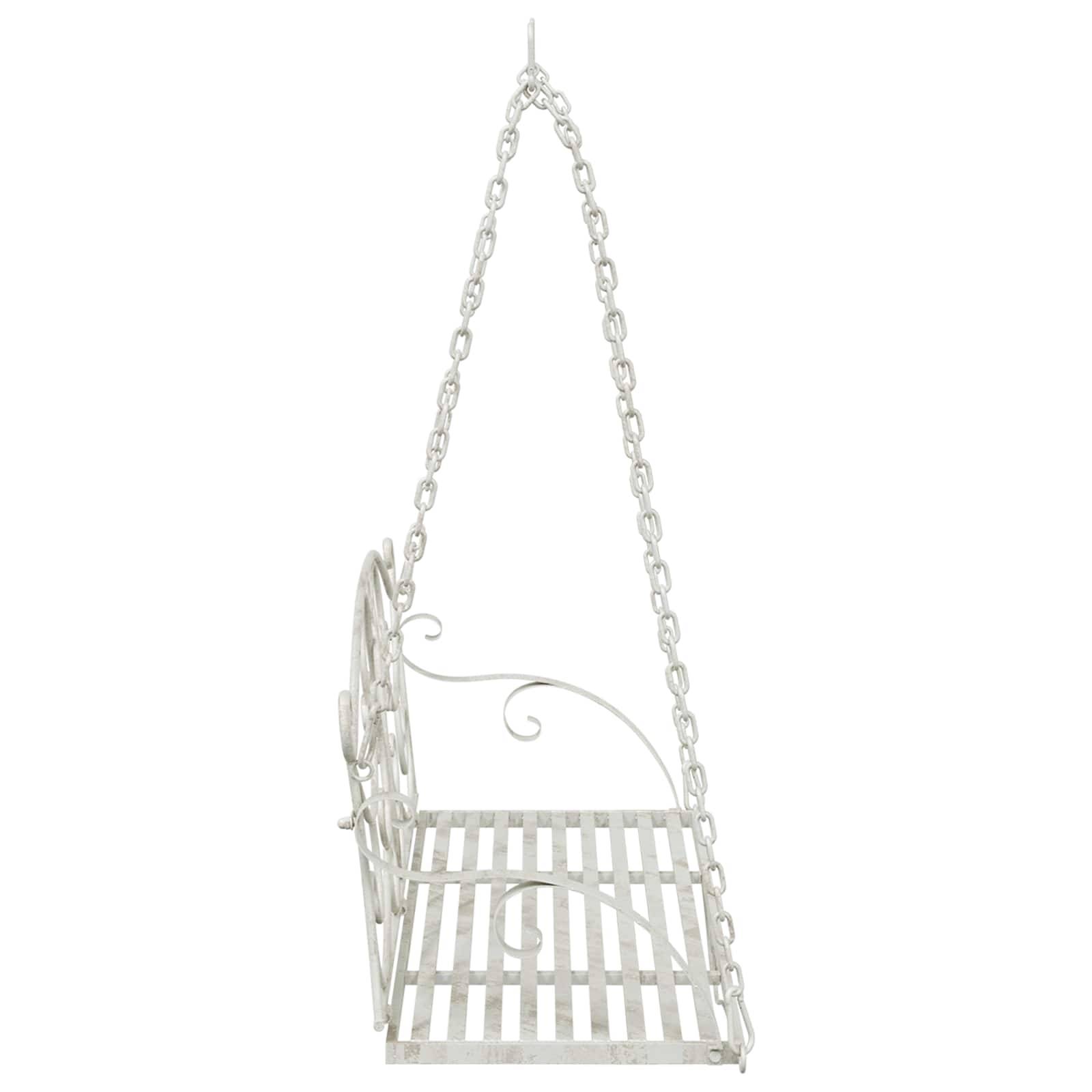 vidaXL Schaukelbank Stahl 110 x 52,5 x 47 cm Antik Weiß
