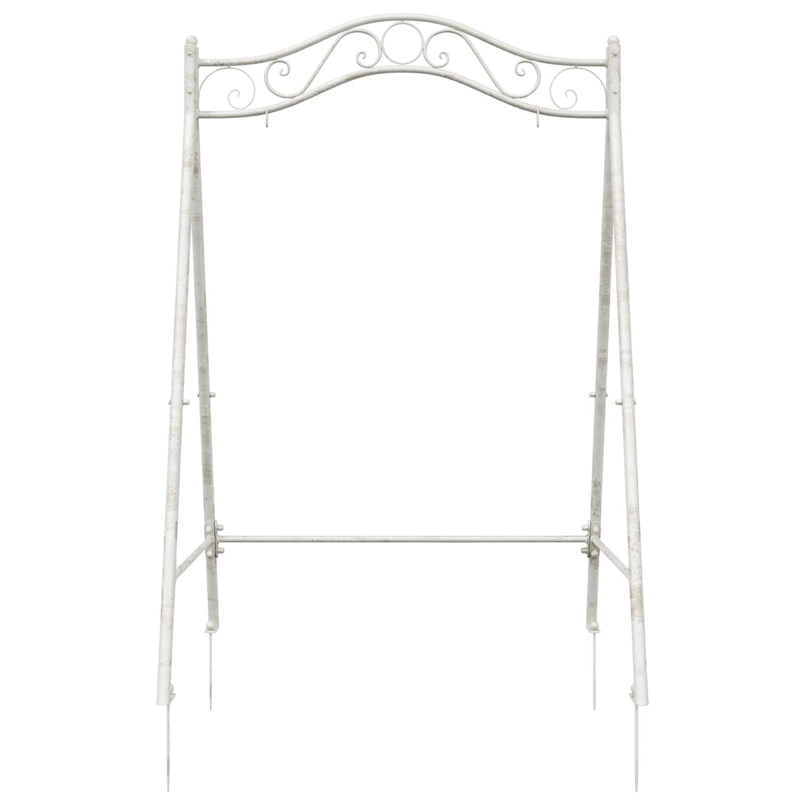 vidaXL Schaukelrahmen Antik Weiß 113 x 121,5 x 168 cm Stahl