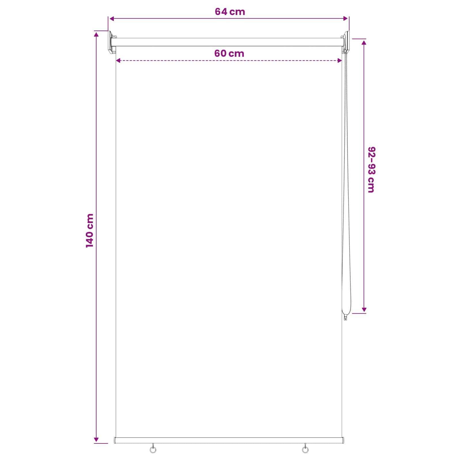 vidaXL Rollo mit UV-Schutz Weiß 60 x 140 cm Polyester