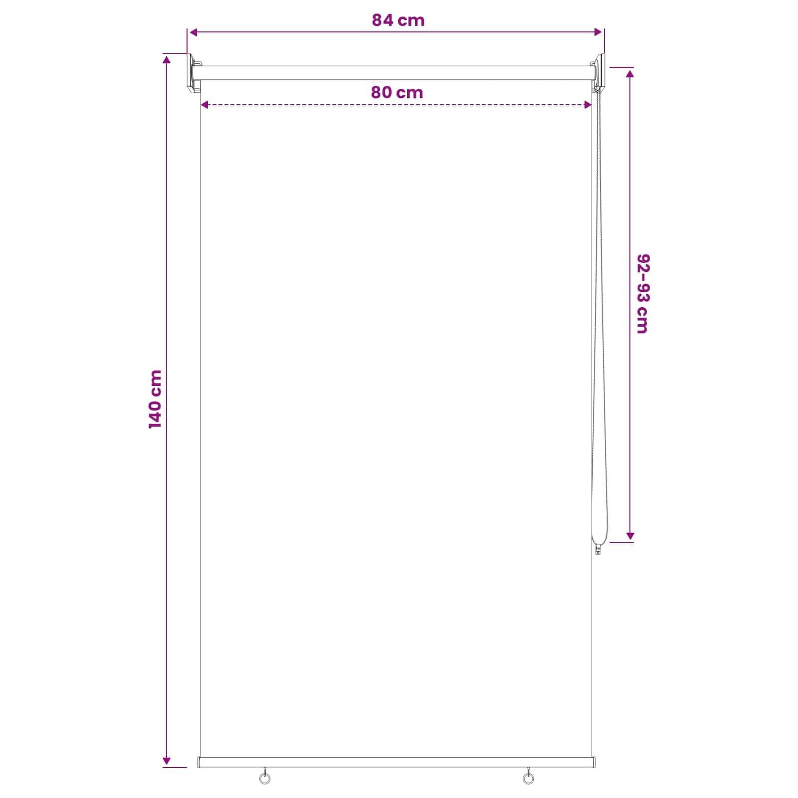 vidaXL Rollo mit UV-Schutz Weiß 80 x 140 cm Polyester