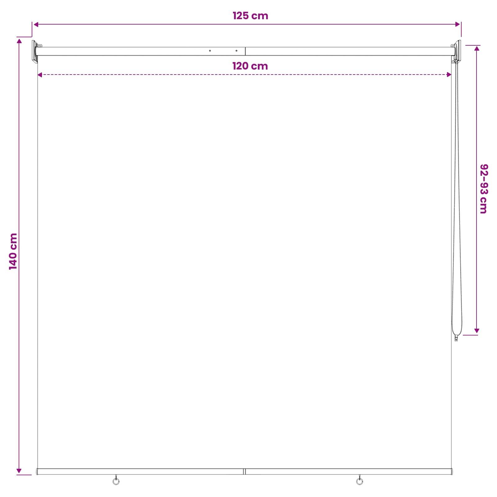 vidaXL Rollo mit UV-Schutz Schwarz 120 x 140 cm Polyester