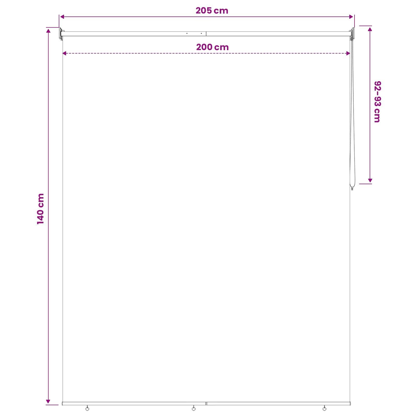 vidaXL Rollo mit UV-Schutz Creme 200 x 140 cm Polyester