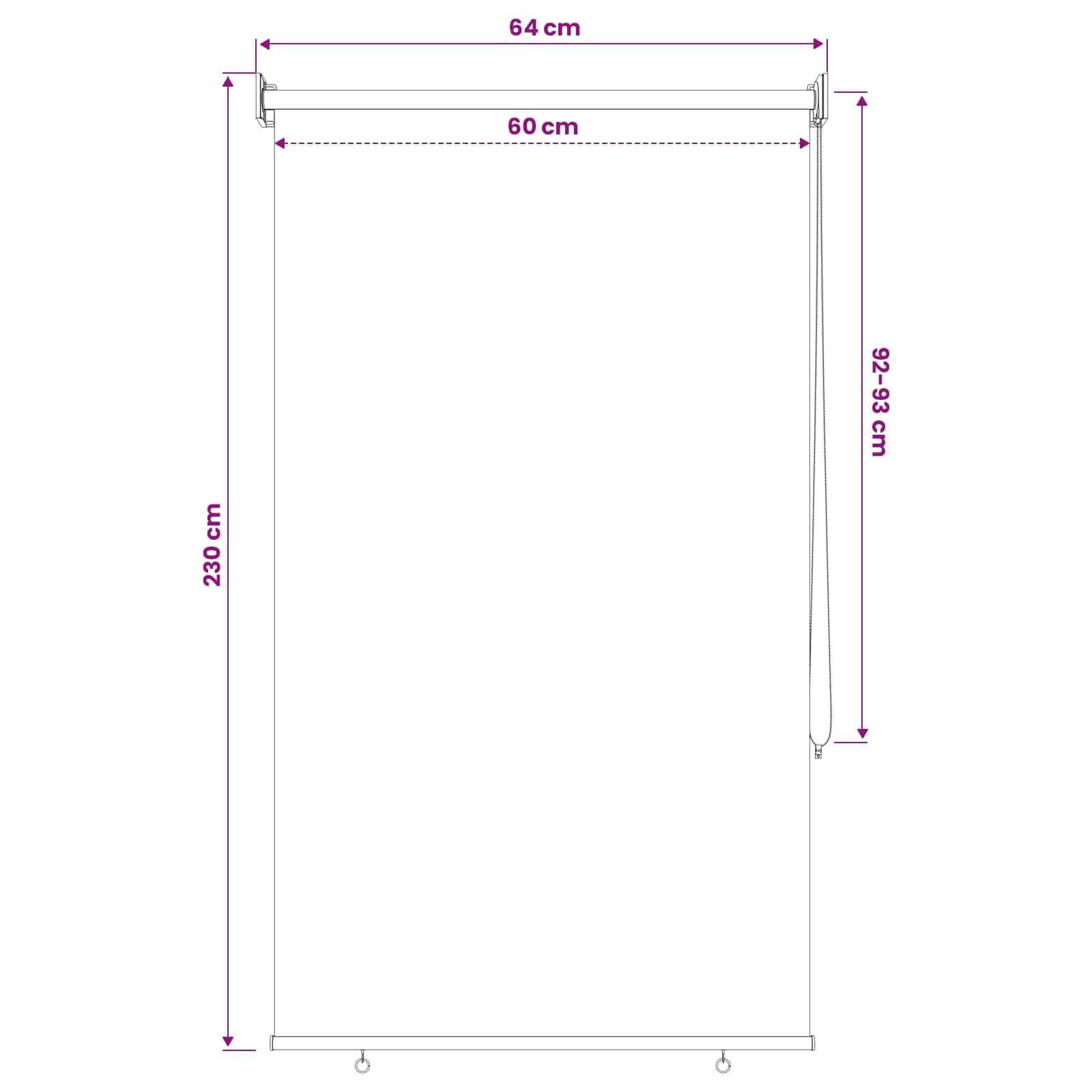 vidaXL Rollo mit UV-Schutz Weiß 60 x 230 cm Polyester
