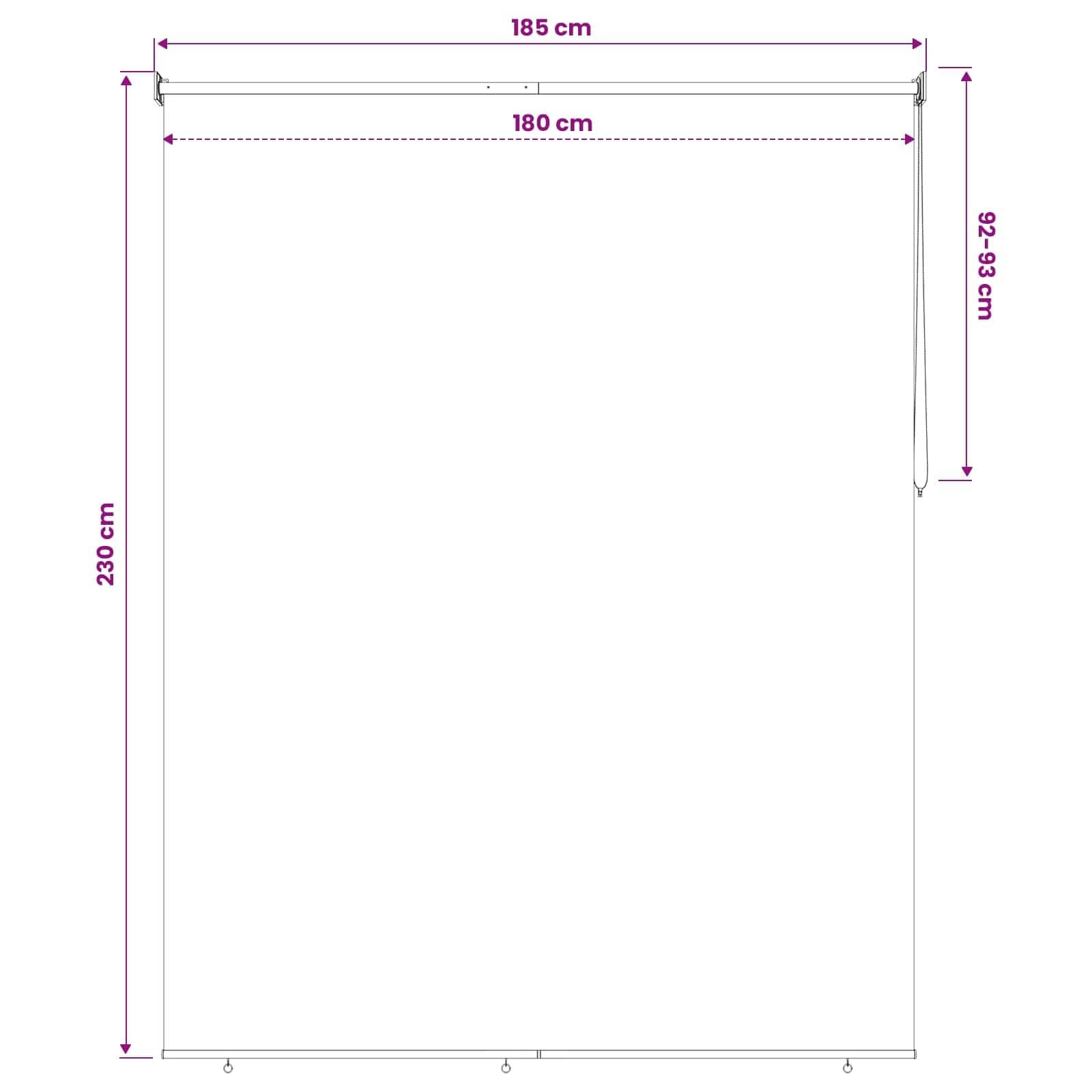 vidaXL Rollo mit UV-Schutz Schwarz 180 x 230 cm Polyester