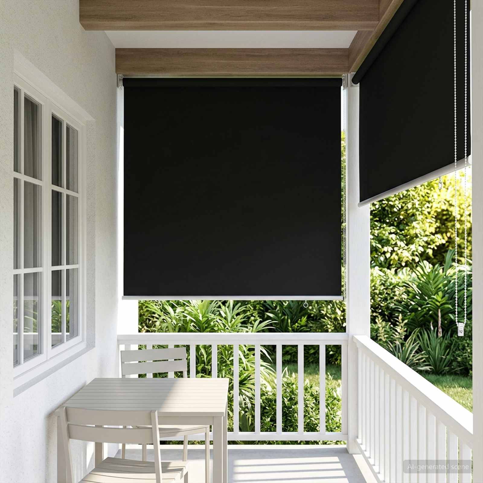 vidaXL Rollo mit UV-Schutz Schwarz 60 x 230 cm Polyester