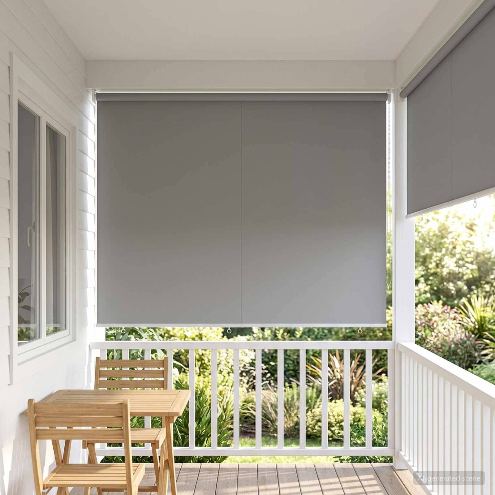 vidaXL Rollo mit UV-Schutz Hellgrau 160 x 140 cm Polyester