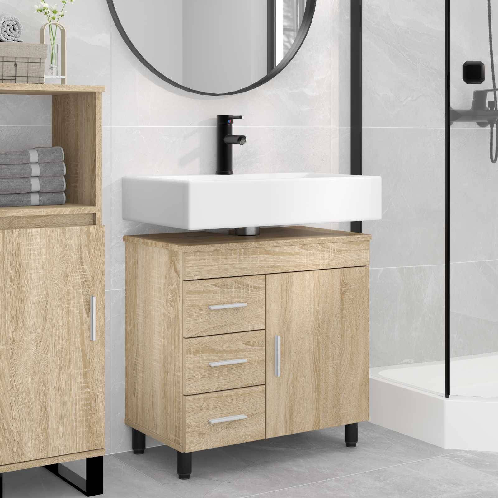 vidaXL Waschtisch Sonoma-Eiche 60 x 35 x 60 cm Holzwerkstoff
