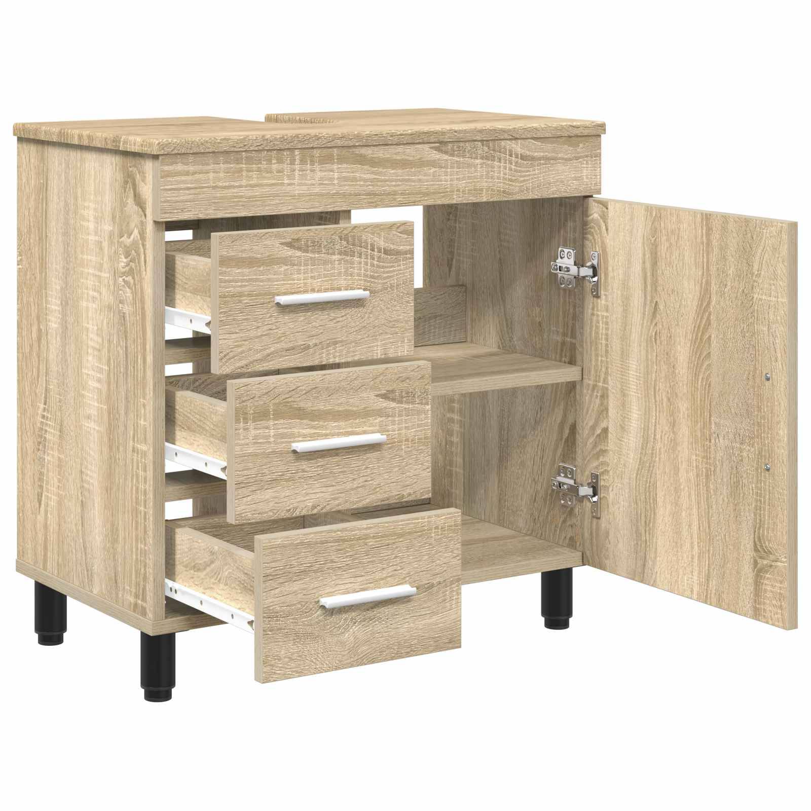 vidaXL Waschtisch Sonoma-Eiche 60 x 35 x 60 cm Holzwerkstoff