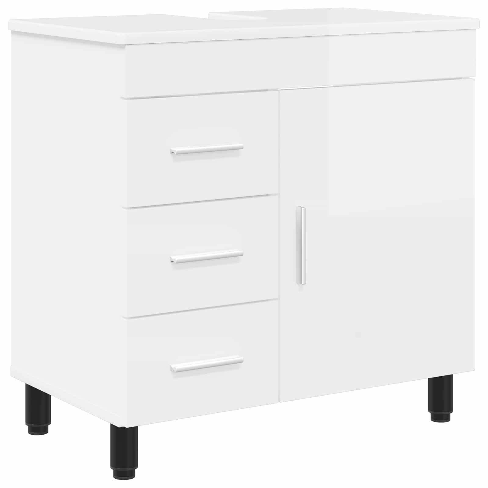 vidaXL Waschtisch Hochglanz Weiß 60 x 35 x 60 cm Holzwerkstoff