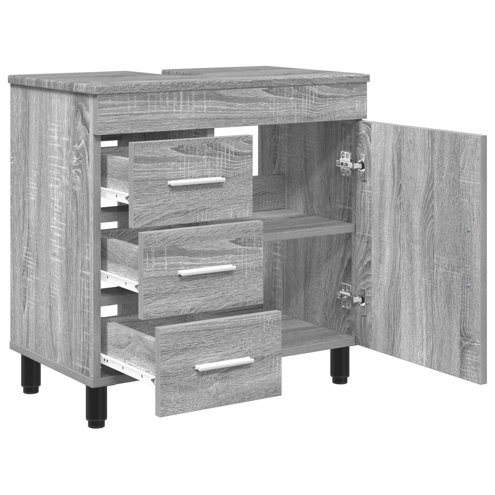 vidaXL Waschtisch Grau Sonoma 60 x 35 x 60 cm Holzwerkstoff