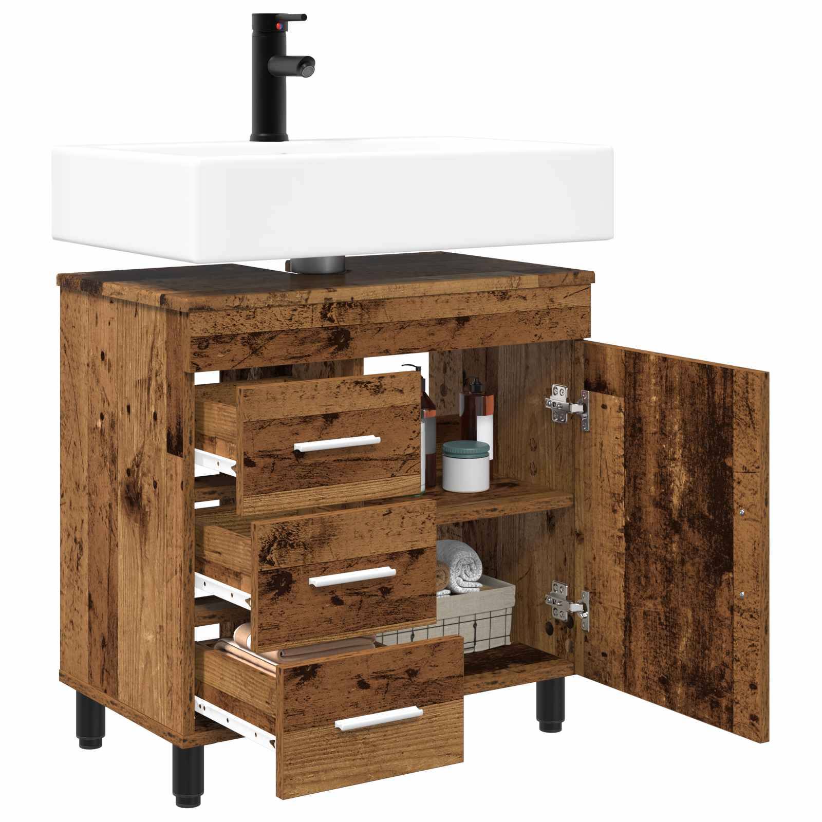 vidaXL Waschtisch Altholz 60 x 35 x 60 cm Holzwerkstoff