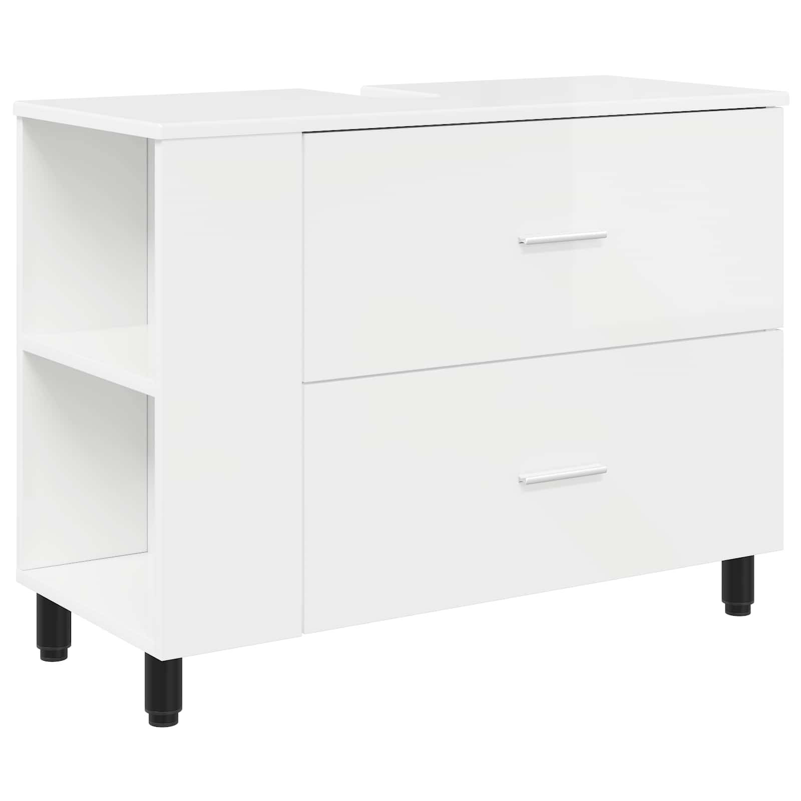 vidaXL Waschtisch Hochglanz Weiß 80 x 35 x 60 cm Holzwerkstoff
