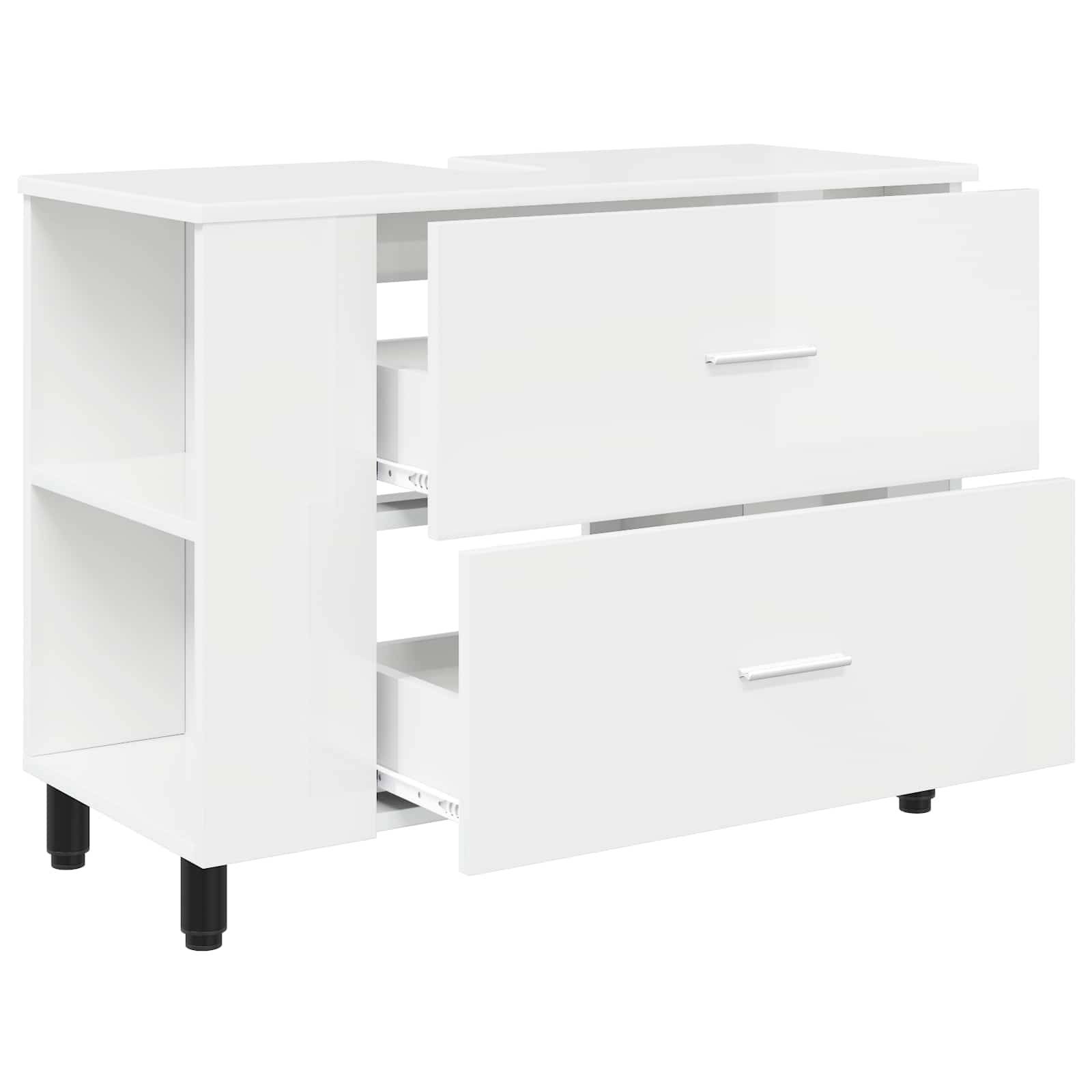 vidaXL Waschtisch Hochglanz Weiß 80 x 35 x 60 cm Holzwerkstoff
