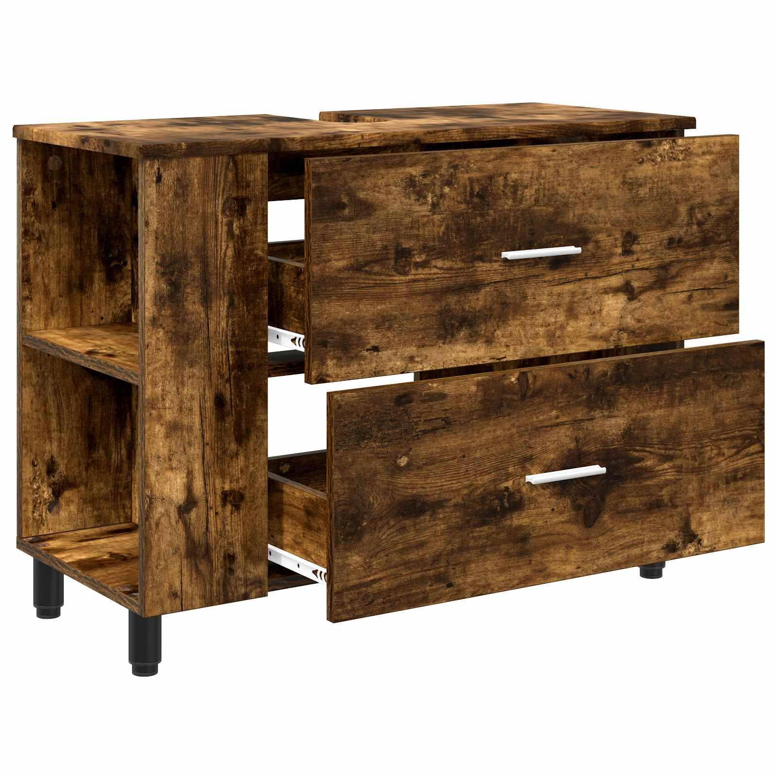 vidaXL Waschtisch Geräucherte Eiche 80 x 35 x 60 cm Holzwerkstoff