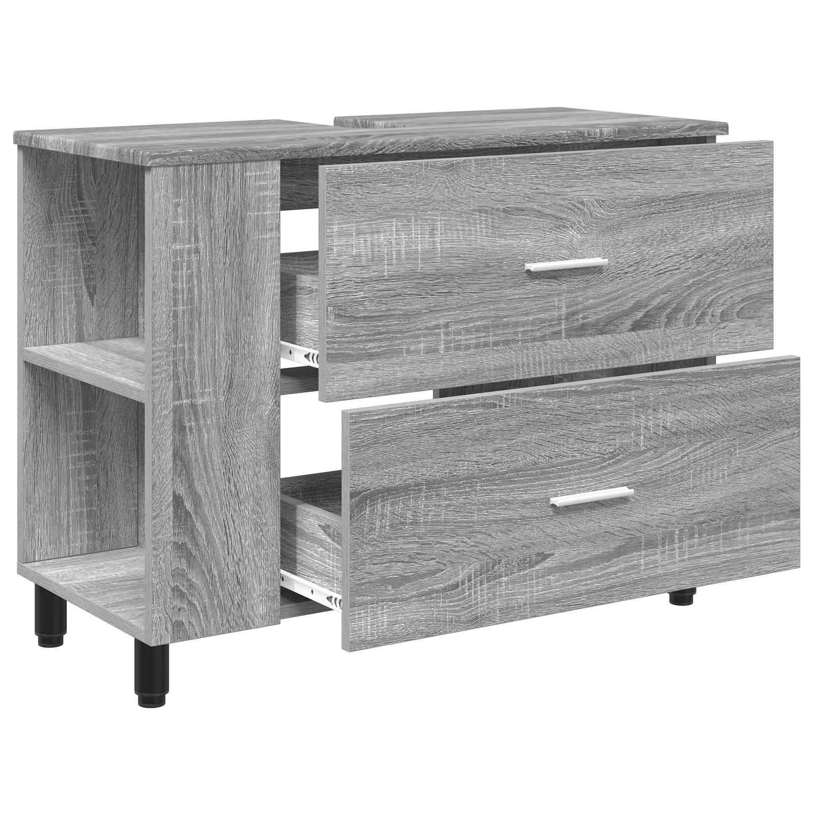 vidaXL Waschtisch Grau Sonoma 80 x 35 x 60 cm Holzwerkstoff