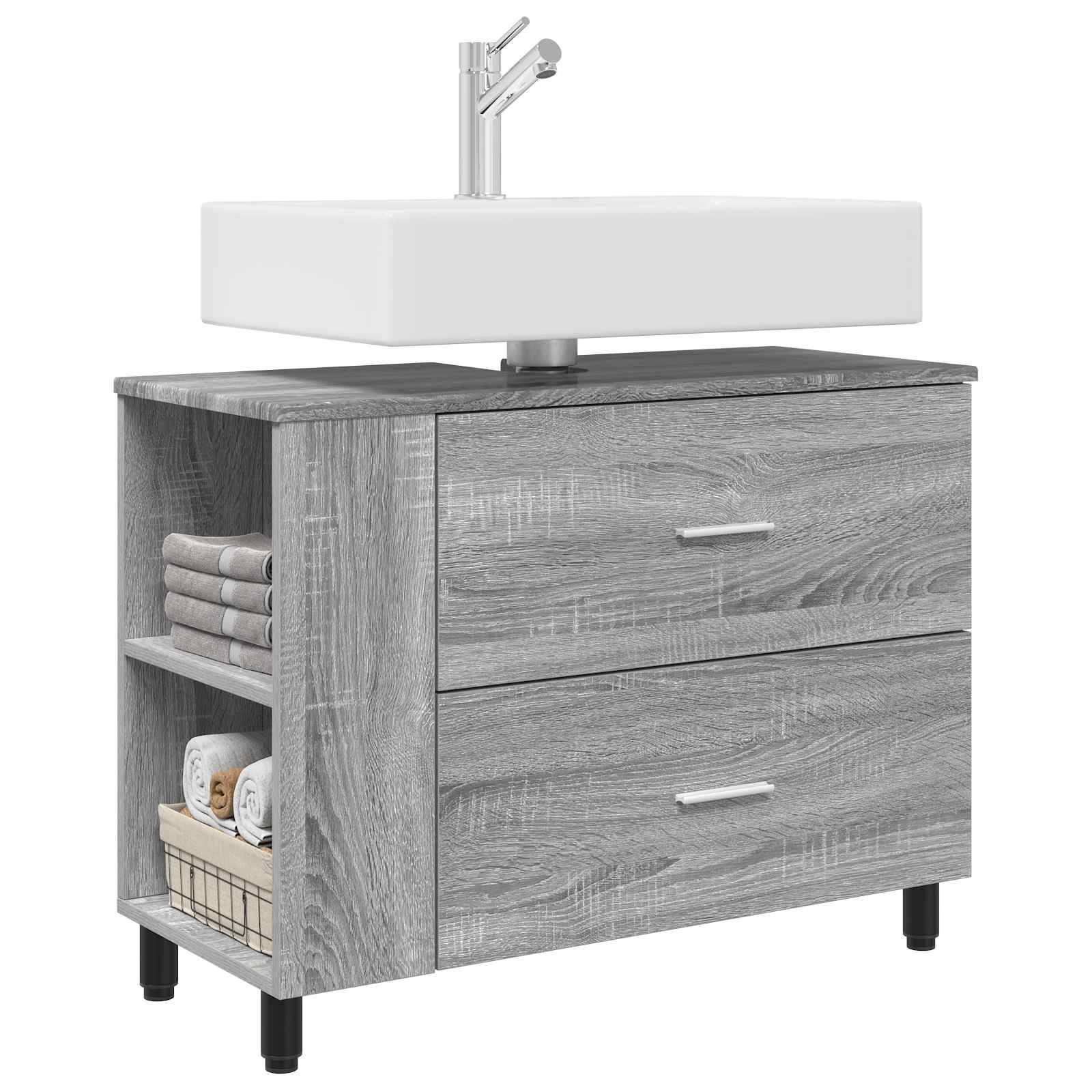 vidaXL Waschtisch Grau Sonoma 80 x 35 x 60 cm Holzwerkstoff