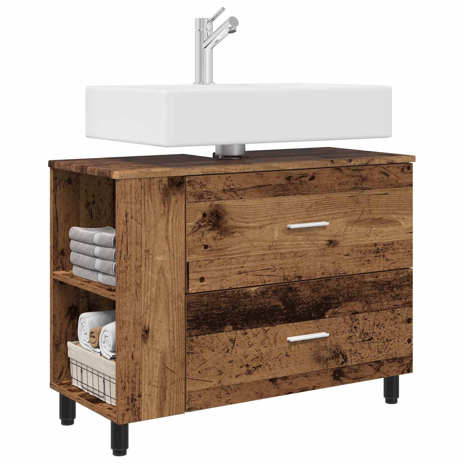 vidaXL Waschtisch Altholz 80 x 35 x 60 cm Holzwerkstoff