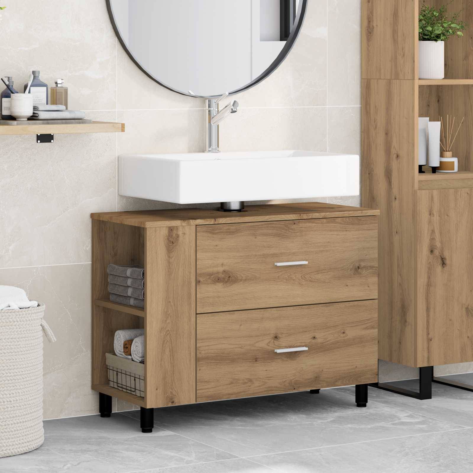 vidaXL Waschtisch Artisan-Eiche 80 x 35 x 60 cm Holzwerkstoff