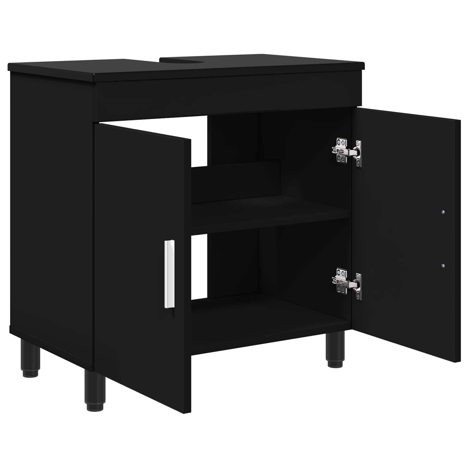 vidaXL Waschtisch Schwarz 60 x 35 x 60 cm Holzwerkstoff