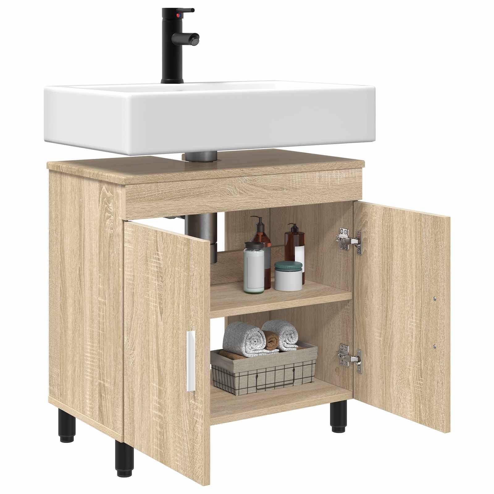 vidaXL Waschtisch Sonoma-Eiche 60 x 35 x 60 cm Holzwerkstoff