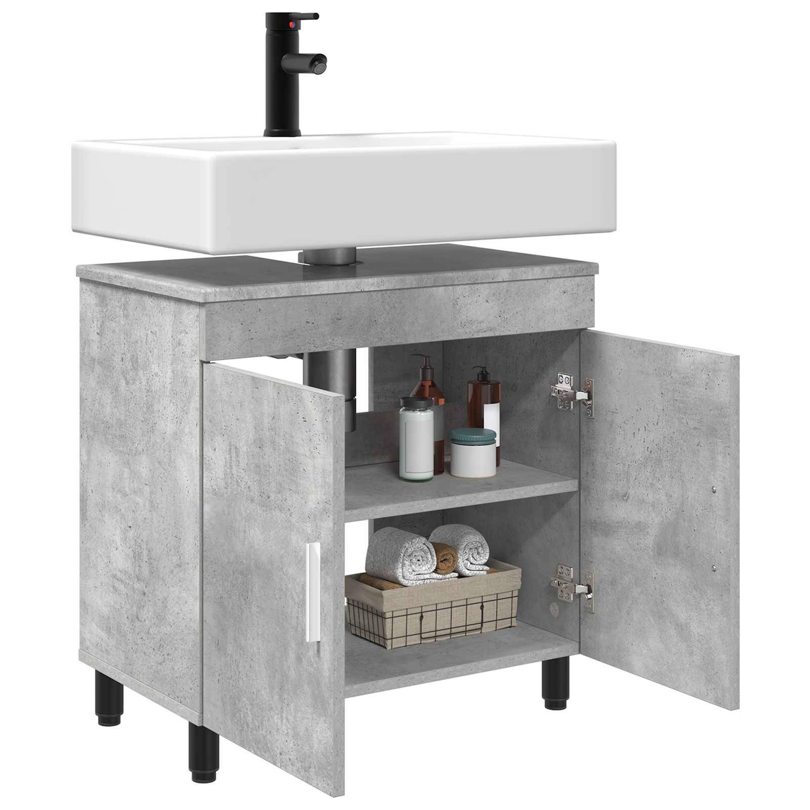 vidaXL Waschtisch Betongrau 60 x 35 x 60 cm Holzwerkstoff