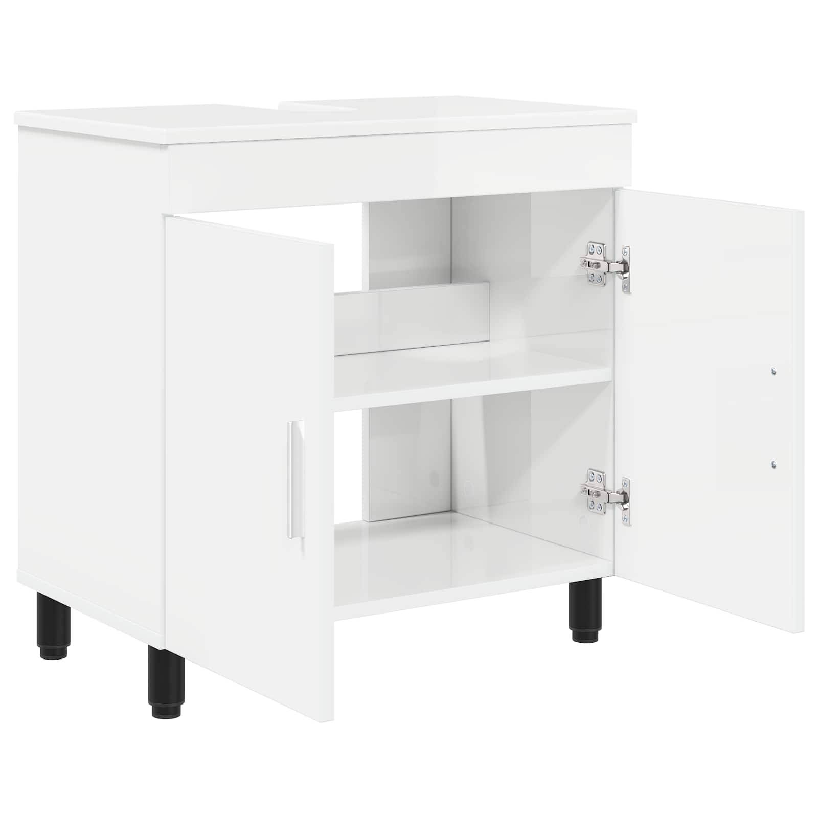 vidaXL Waschtisch Hochglanz Weiß 60 x 35 x 60 cm Holzwerkstoff