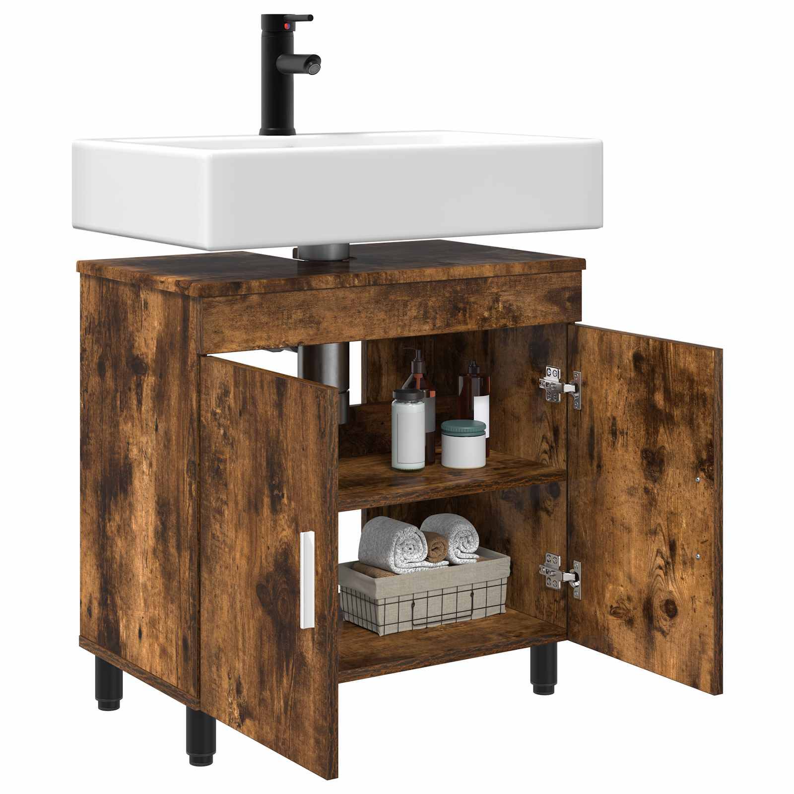 vidaXL Waschtisch Geräucherte Eiche 60 x 35 x 60 cm Holzwerkstoff
