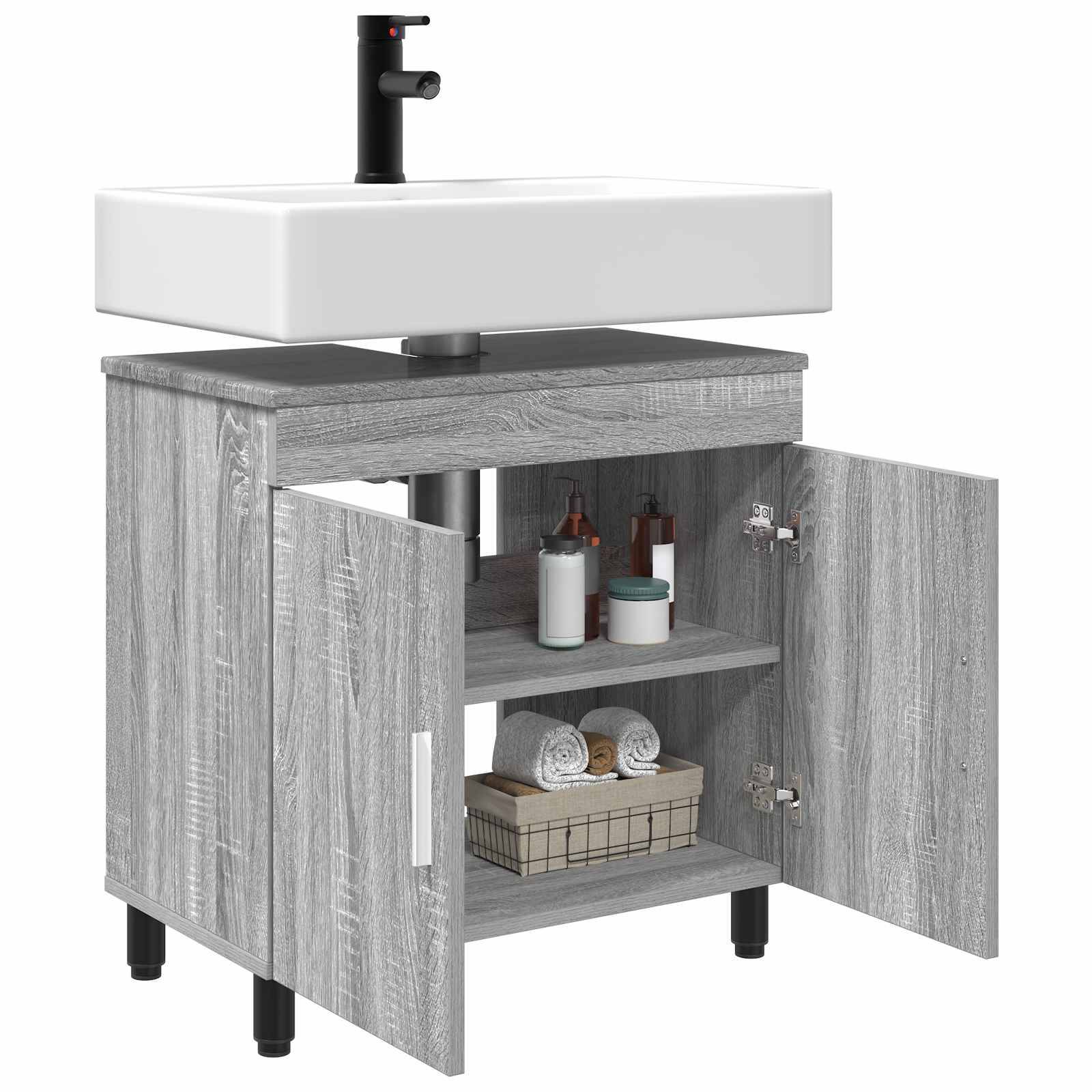vidaXL Waschtisch Grau Sonoma 60 x 35 x 60 cm Holzwerkstoff