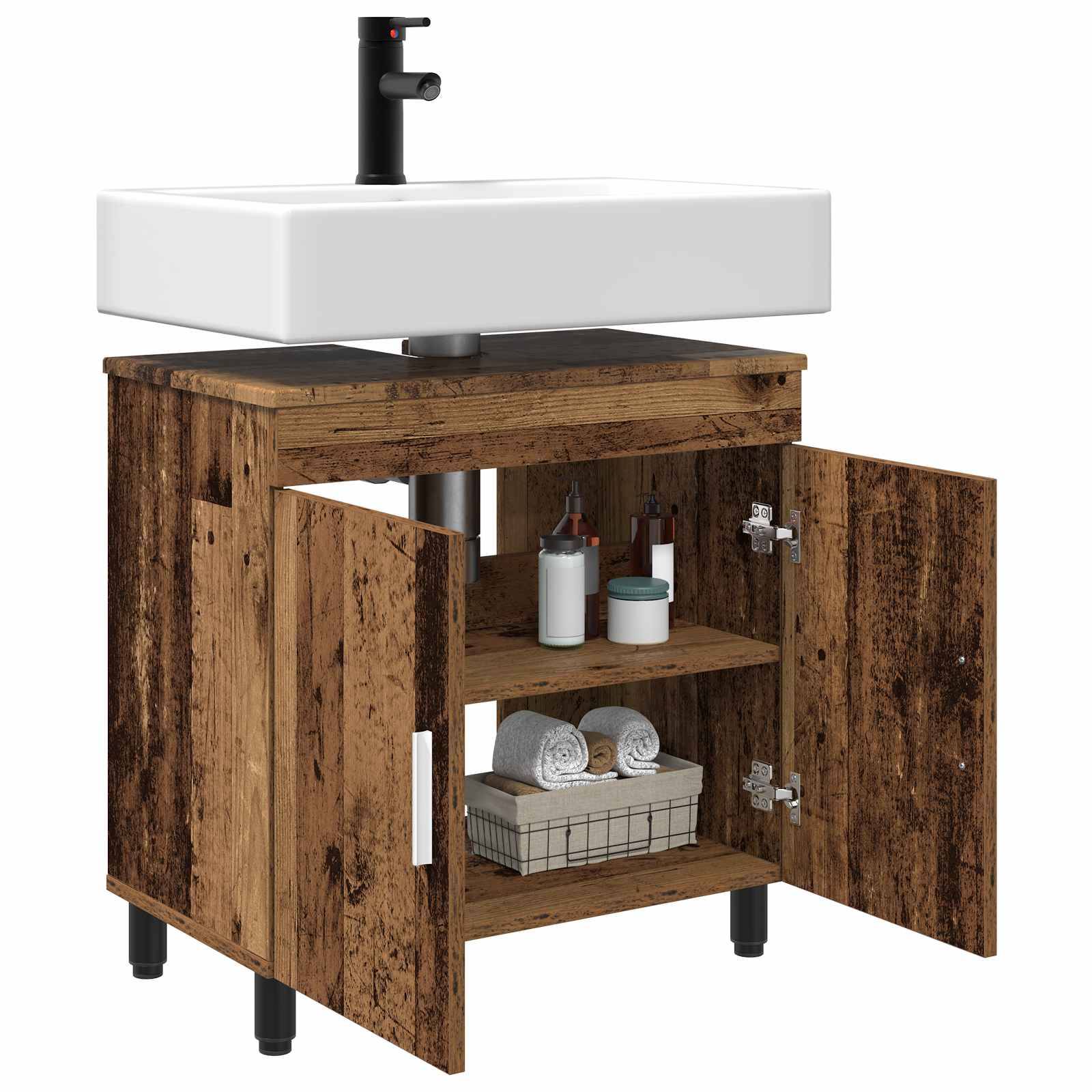 vidaXL Waschtisch Altholz 60 x 35 x 60 cm Holzwerkstoff