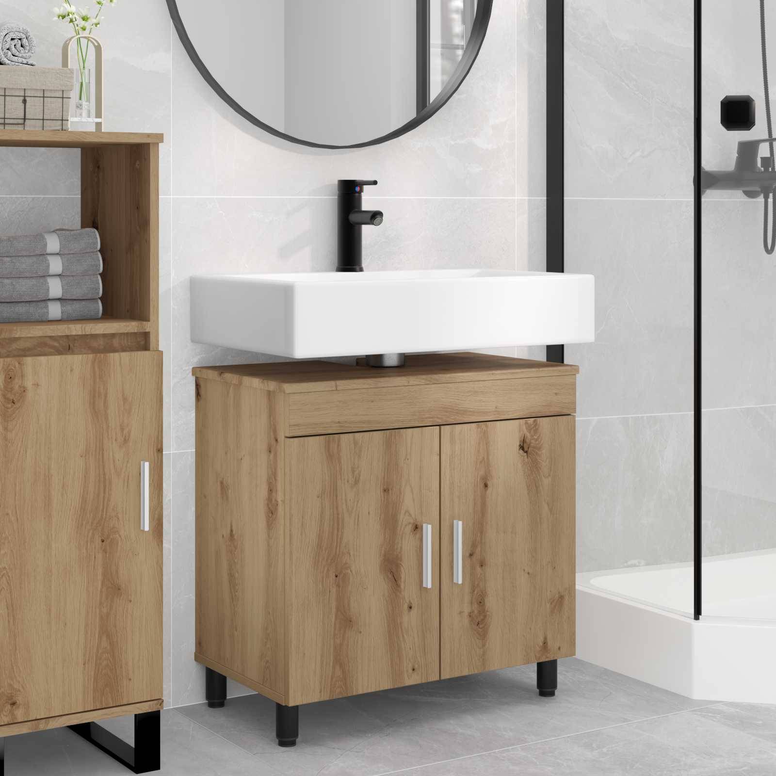 vidaXL Waschtisch Artisan-Eiche 60 x 35 x 60 cm Holzwerkstoff