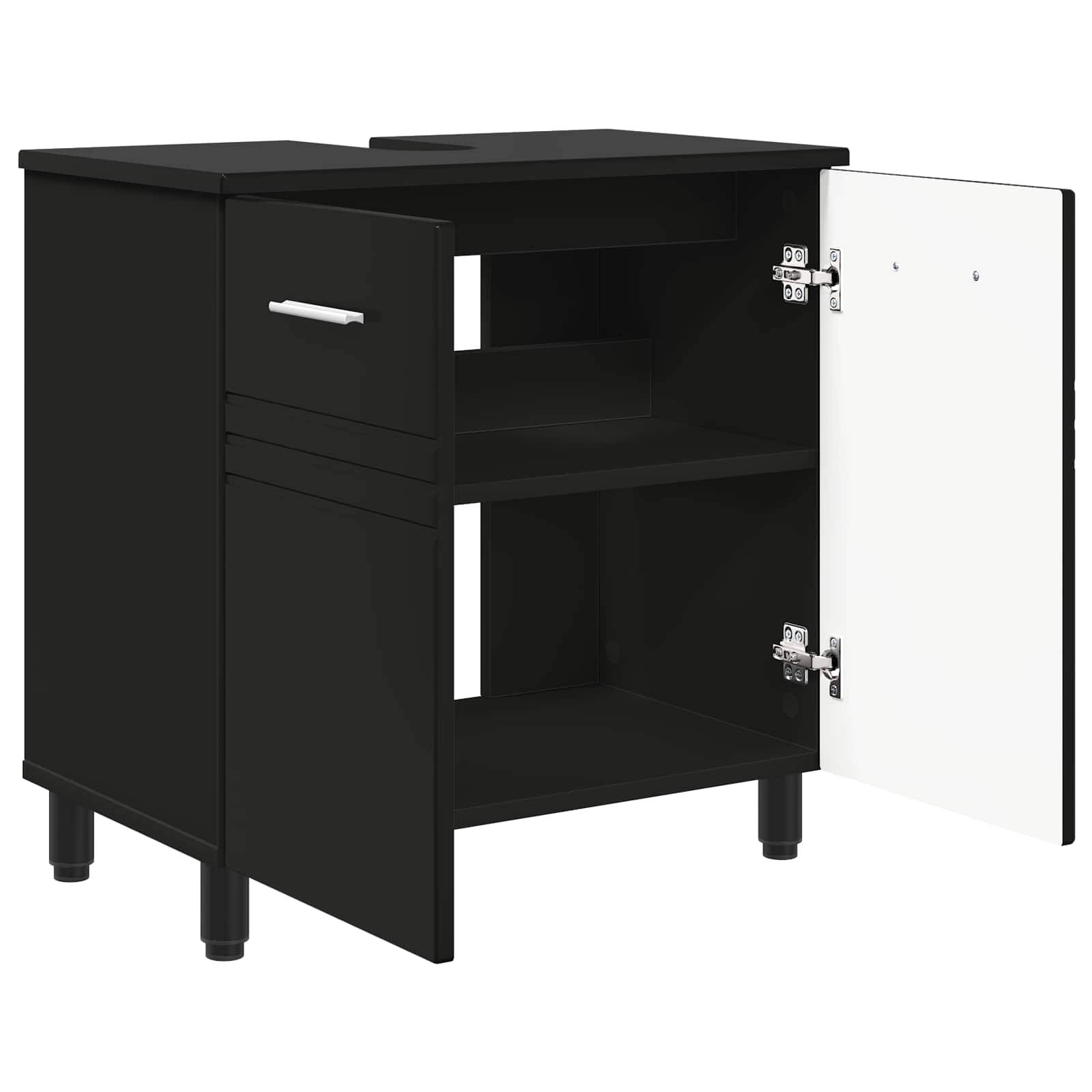 vidaXL Waschtisch Schwarz 60 x 35 x 60 cm Holzwerkstoff