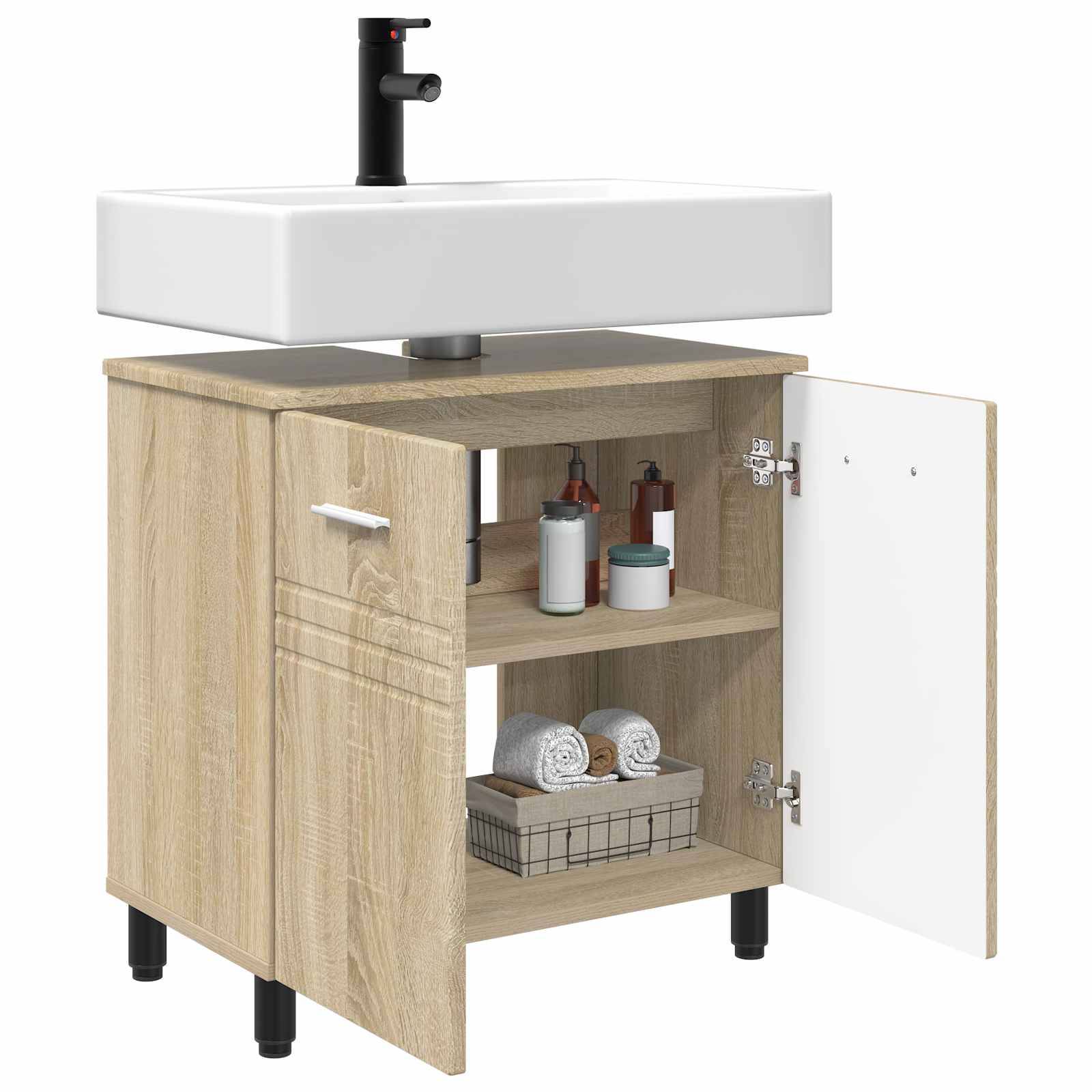 vidaXL Waschtisch Sonoma-Eiche 60 x 35 x 60 cm Holzwerkstoff
