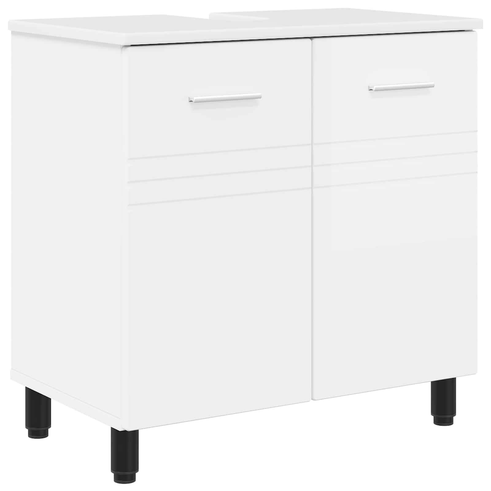 vidaXL Waschtisch Hochglanz Weiß 60 x 35 x 60 cm Holzwerkstoff