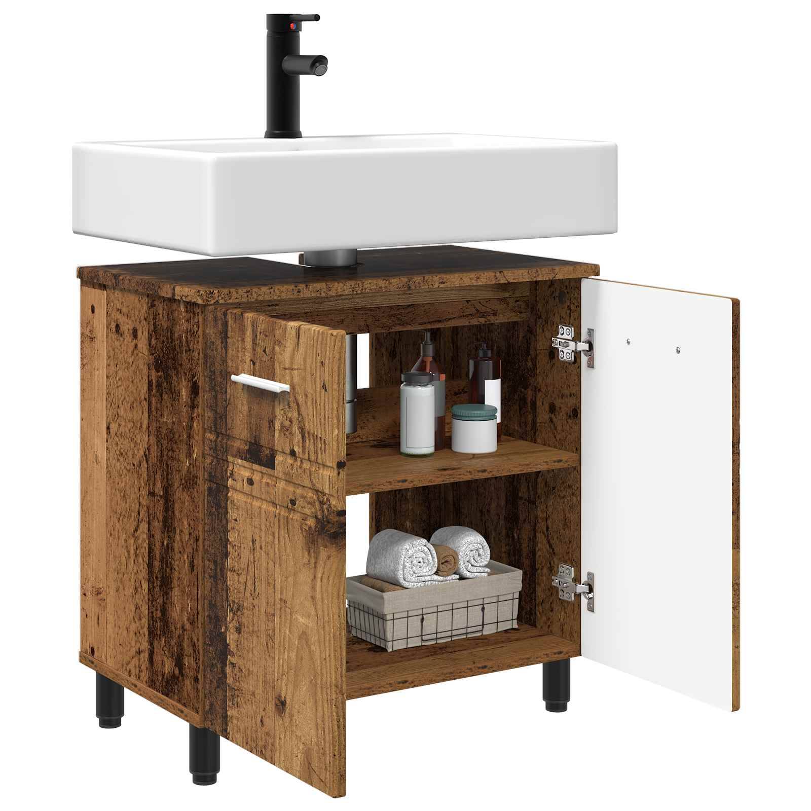 vidaXL Waschtisch Altholz 60 x 35 x 60 cm Holzwerkstoff