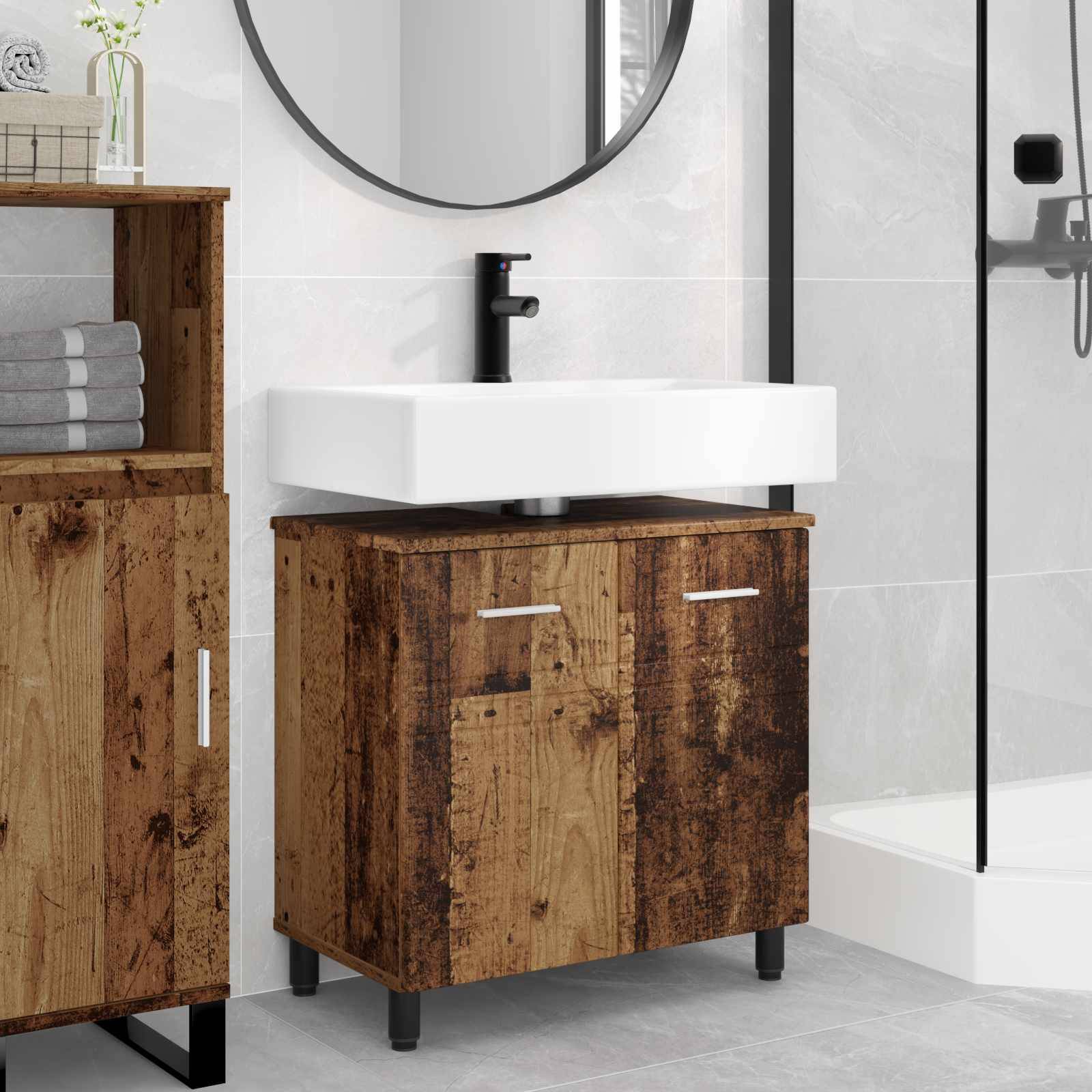 vidaXL Waschtisch Altholz 60 x 35 x 60 cm Holzwerkstoff