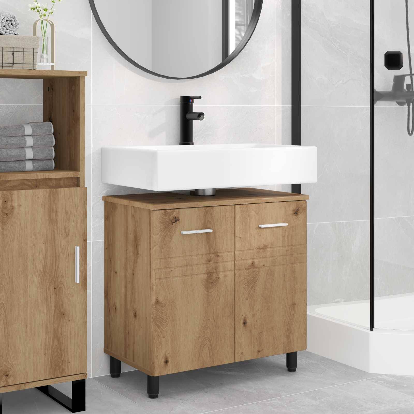 vidaXL Waschtisch Artisan-Eiche 60 x 35 x 60 cm Holzwerkstoff